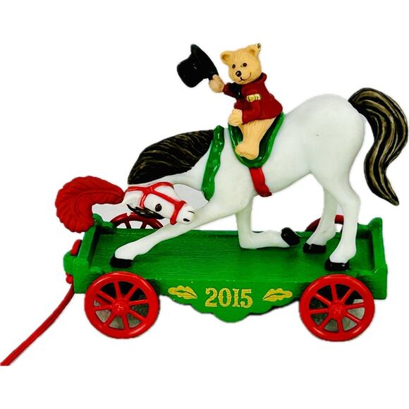 Hallmark A PONY FOR CHRISTMAS Keepsake Ornament #18 Bear on Circus Pony 2015 - Picture 2 of 12